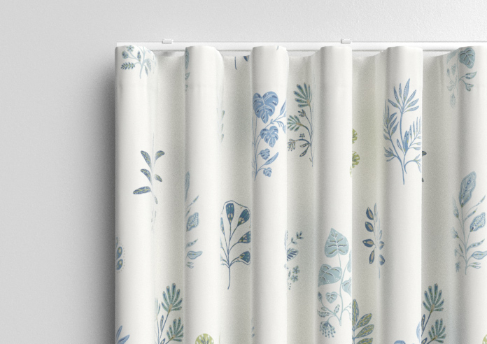 Botanical Velvet, River Blue - Made to Measure Curtains - Image 13